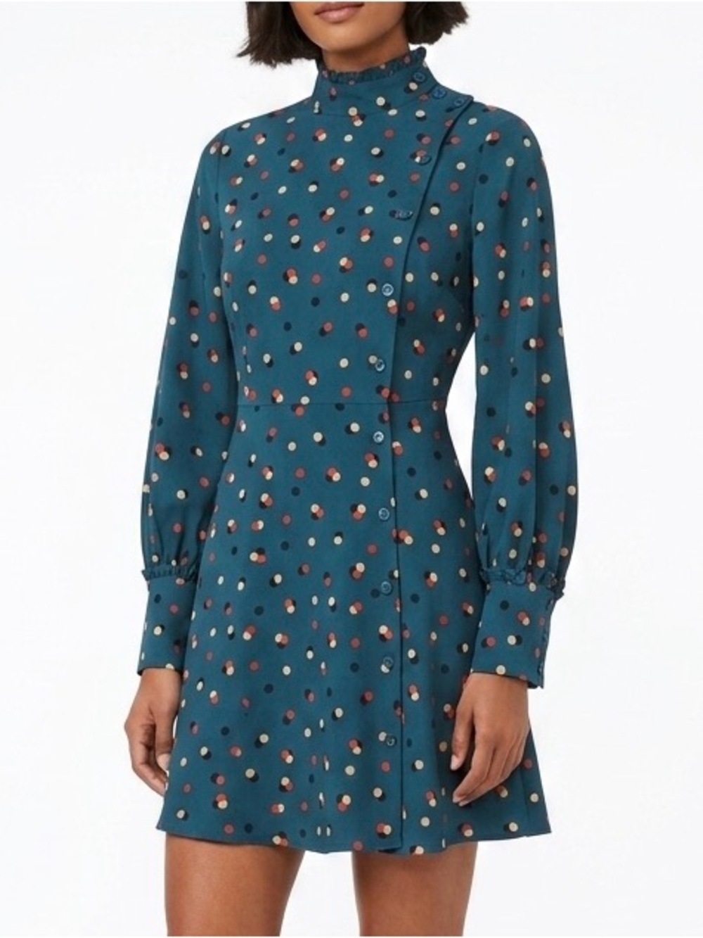 Who What Wear Polka Dot Mock Neck Dress – Size Medium
